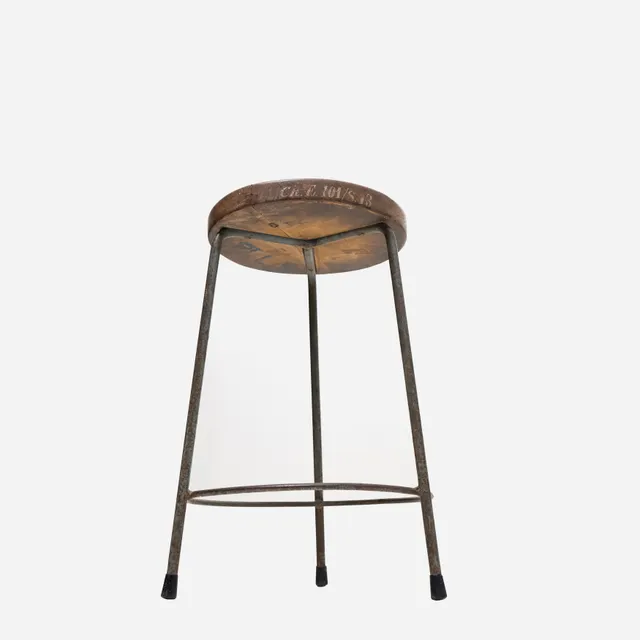 Pierre Jeanneret Iron High Stool c1960