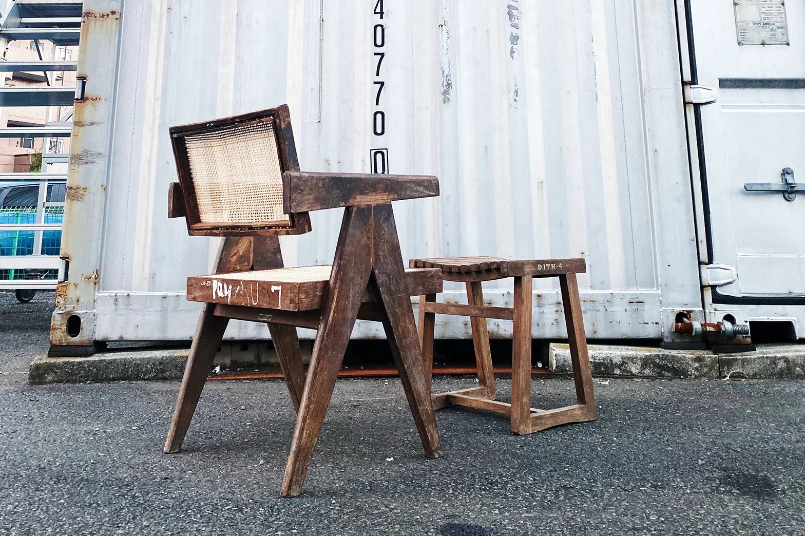 Pierre Jeanneret Box Stool c1960