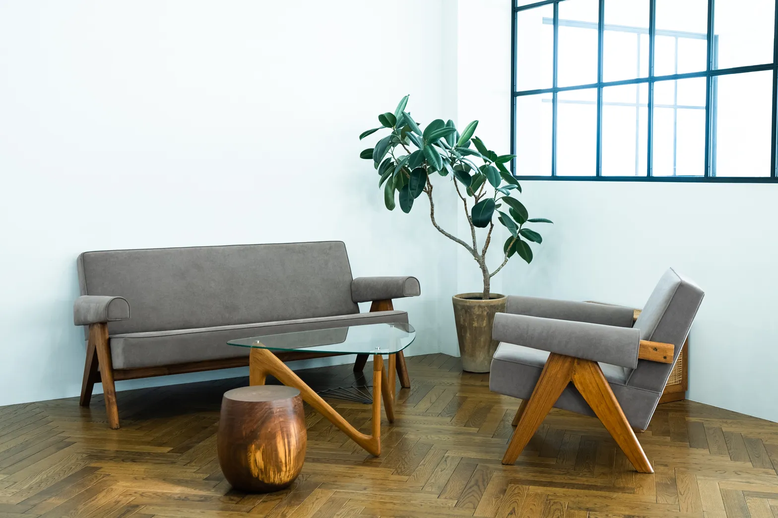Pierre Jeanneret V-leg Easy Sofa 1Seater c1958-59